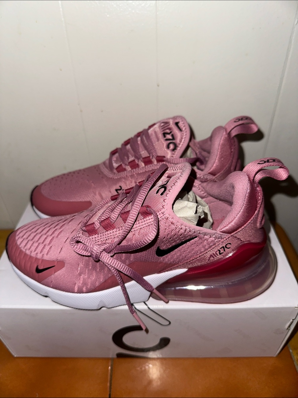 Nike Kids' Pink and Black Air Max 270 Sneakers